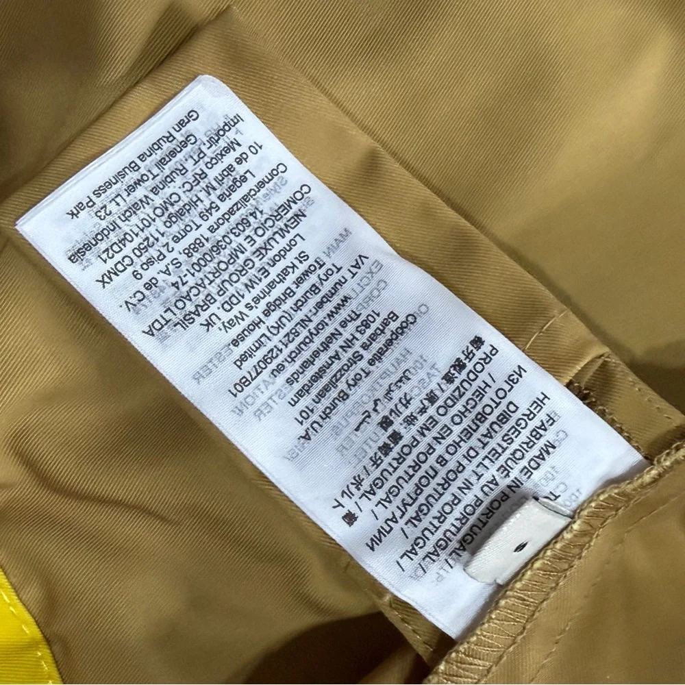 Tory Burch Tory Sport Cropped Windbreaker Jacket‎ Yellow Hooded Size Small